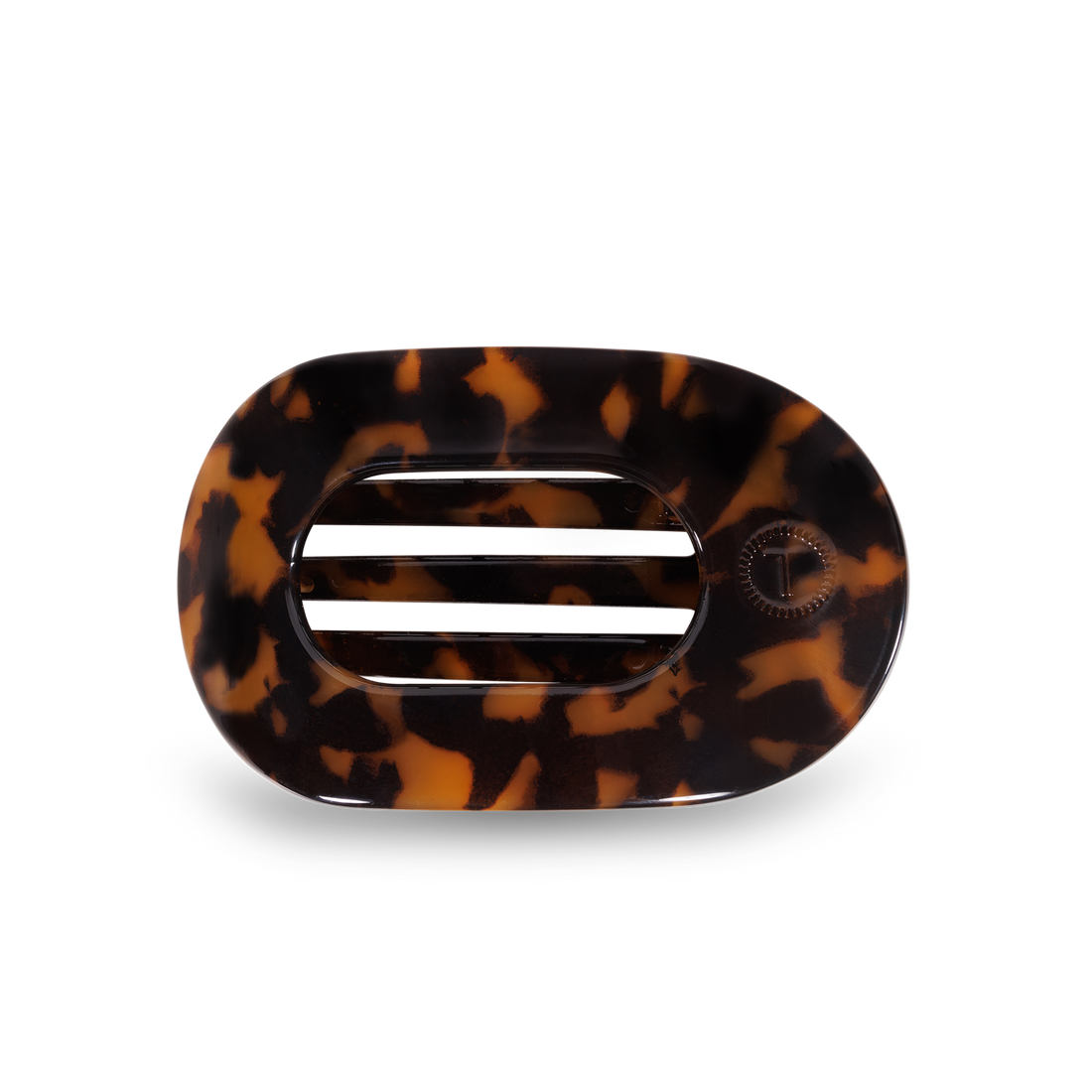 Teleties Medium Flat Round Clip - Tortoise