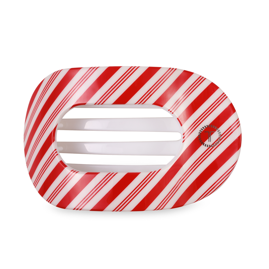 Teleties Large Flat Round Clip - Candy Cane Crush