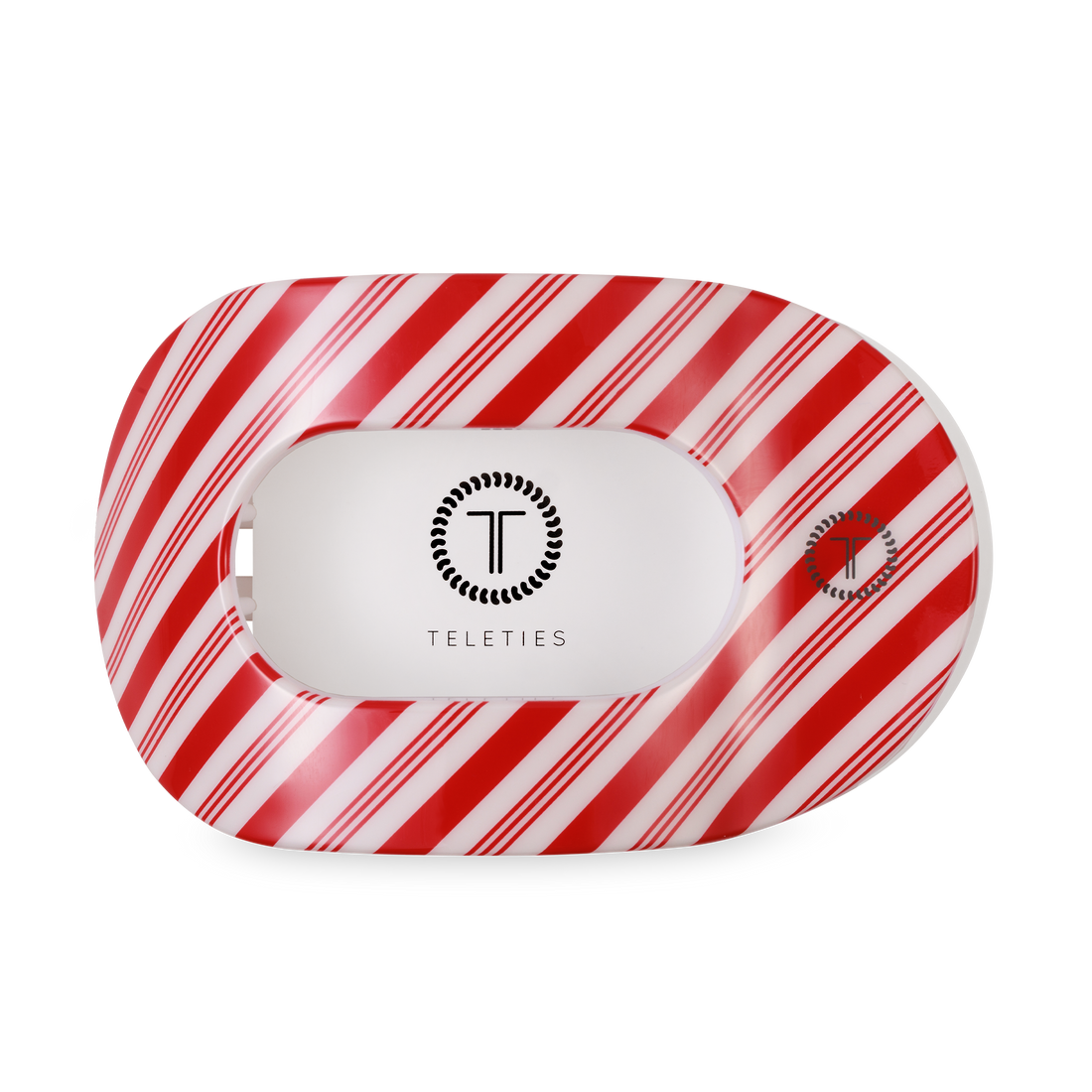 Teleties Large Flat Round Clip - Candy Cane Crush