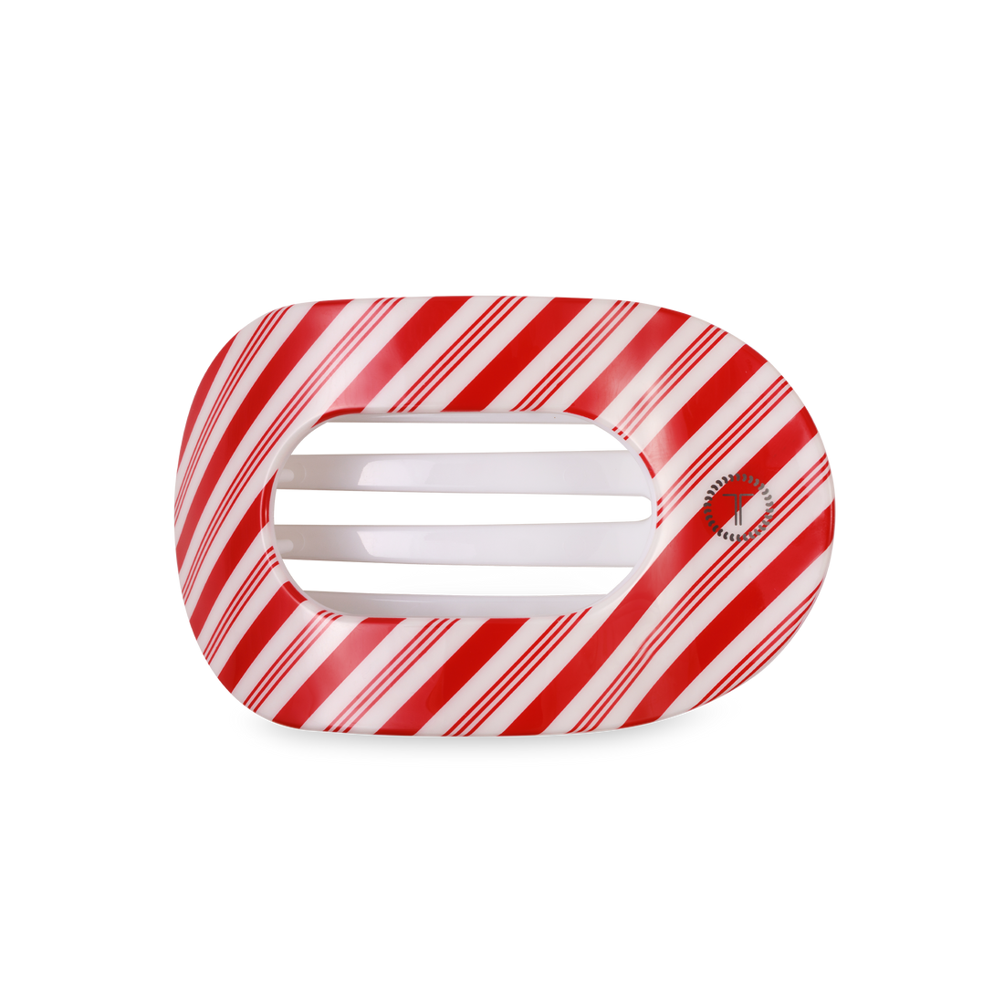 Teleties Medium Flat Round Clip - Candy Cane Crush