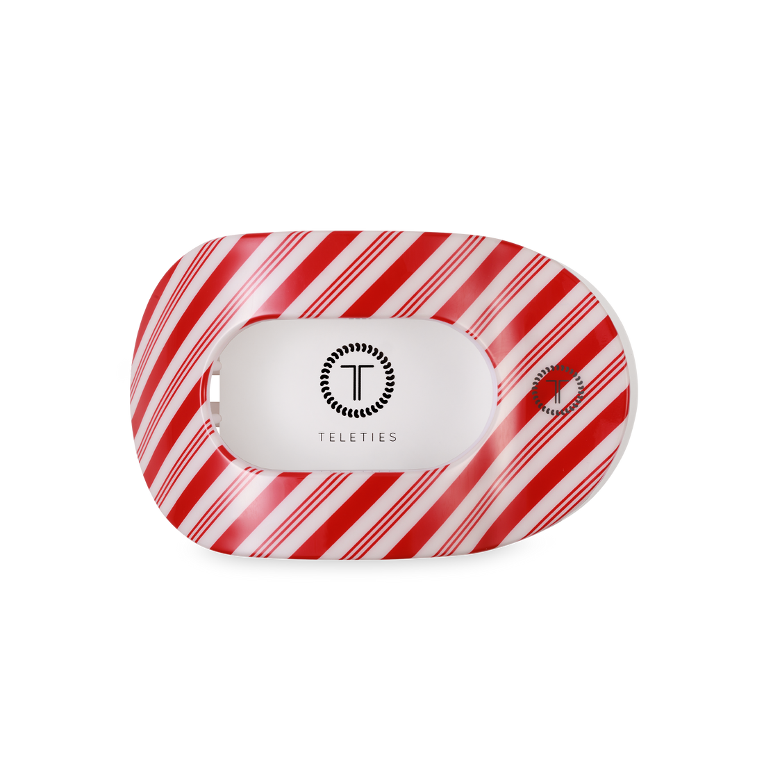 Teleties Medium Flat Round Clip - Candy Cane Crush