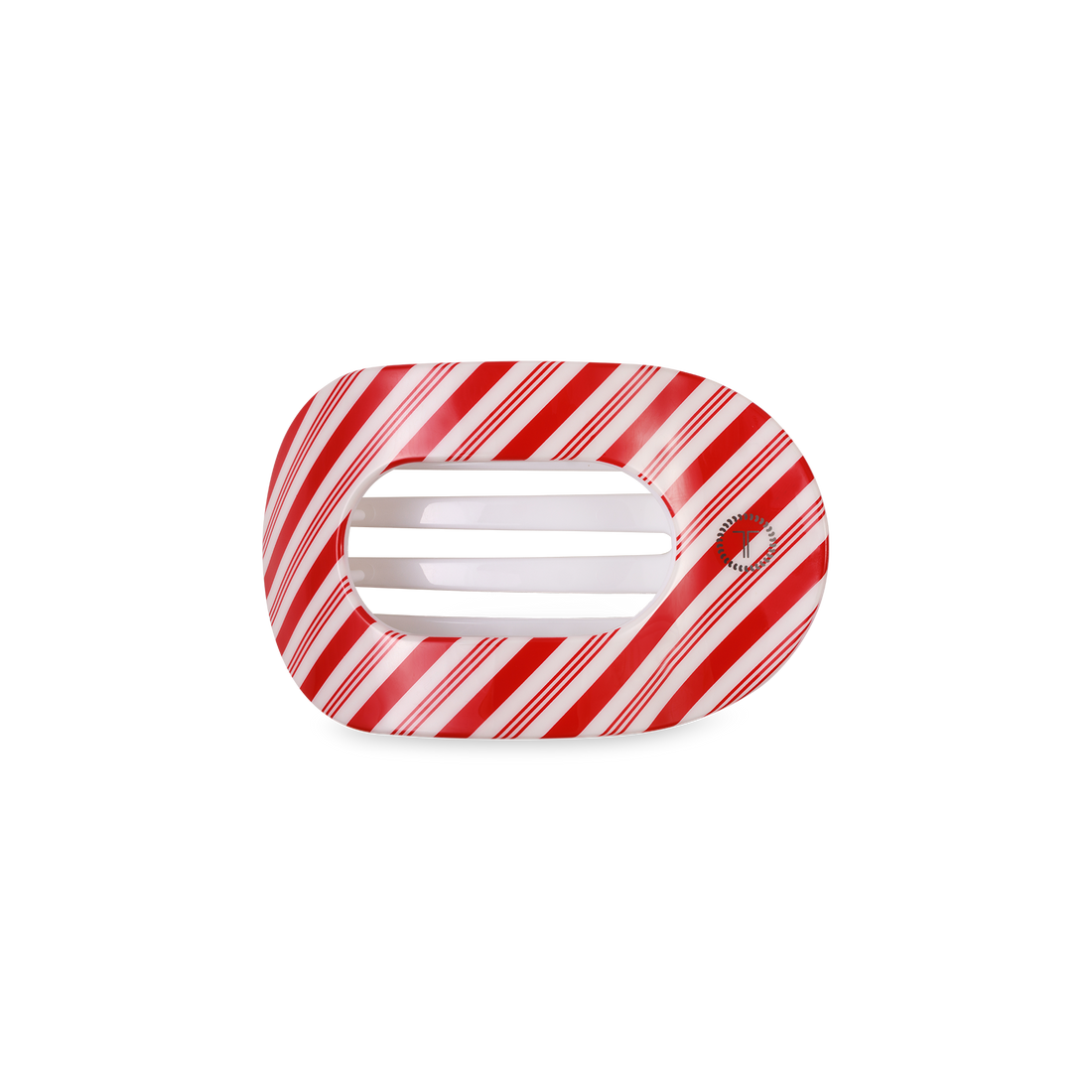 Teleties Small Flat Round Clip - Candy Cane Crush