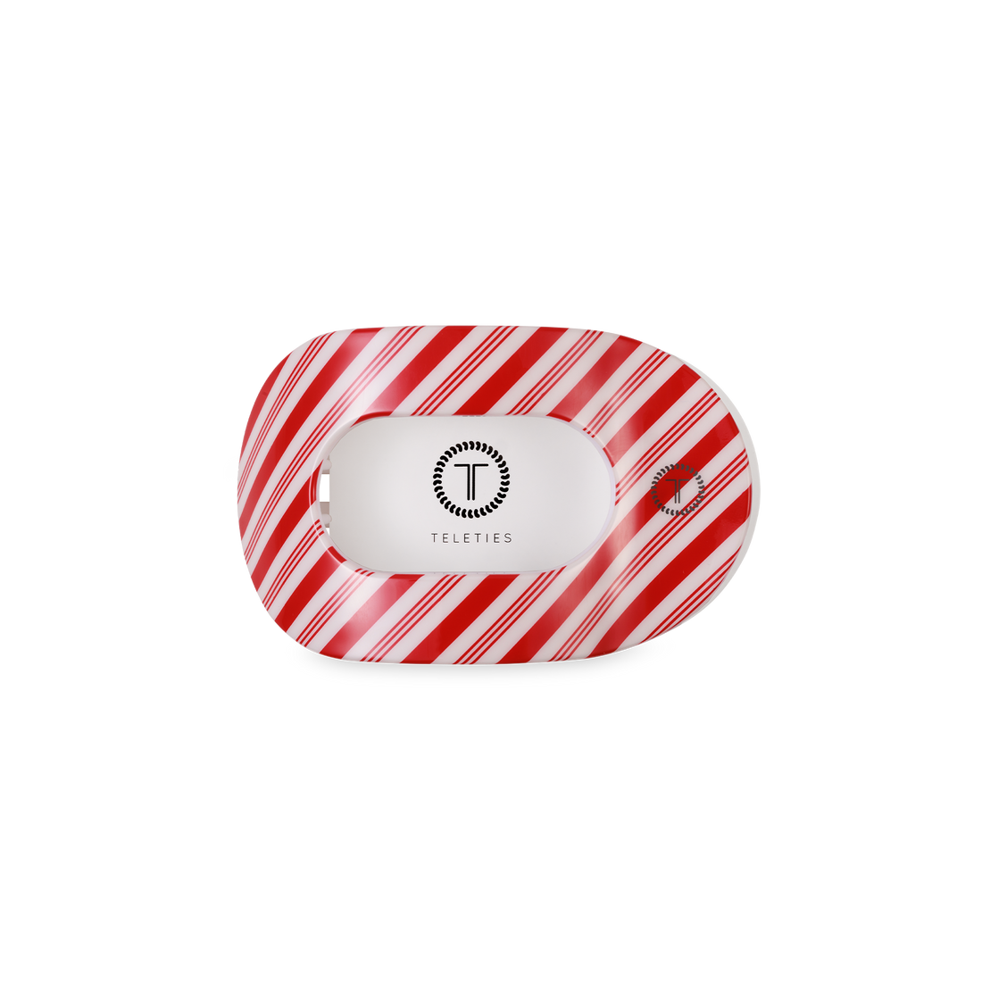 Teleties Small Flat Round Clip - Candy Cane Crush