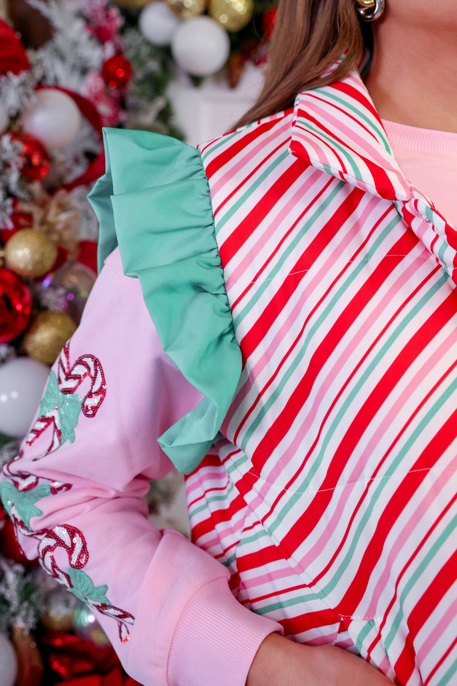 Candy Stripe Puffer Vest - Multi