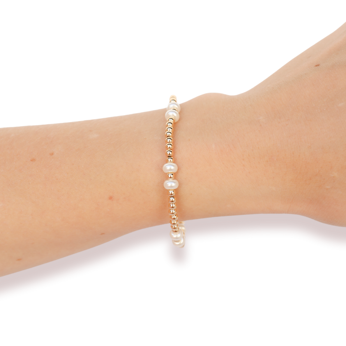 Beaded Blondes Bethani Pearl Beaded Bracelet - Gold