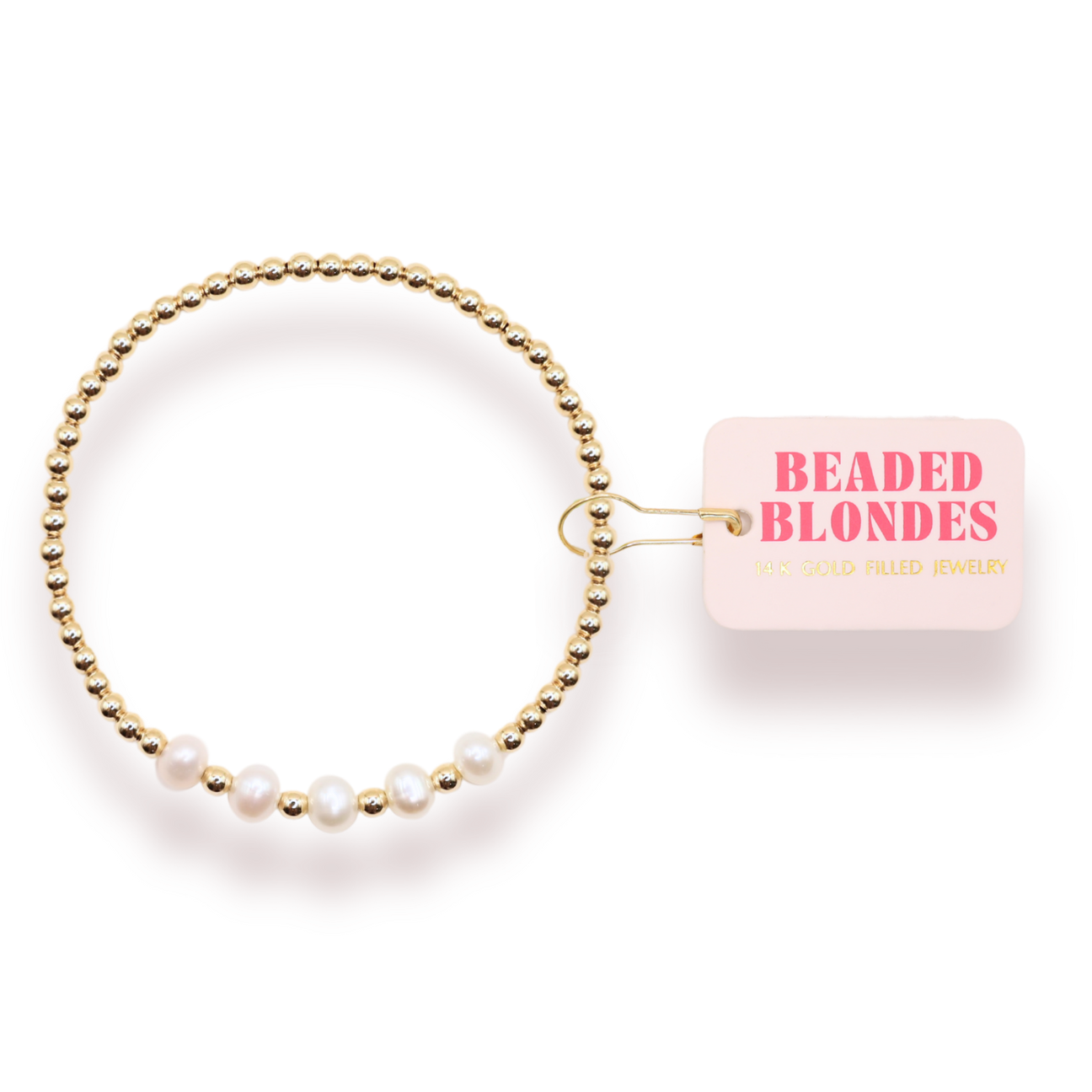 Beaded Blondes Tatum Pearl Beaded Bracelet - Gold