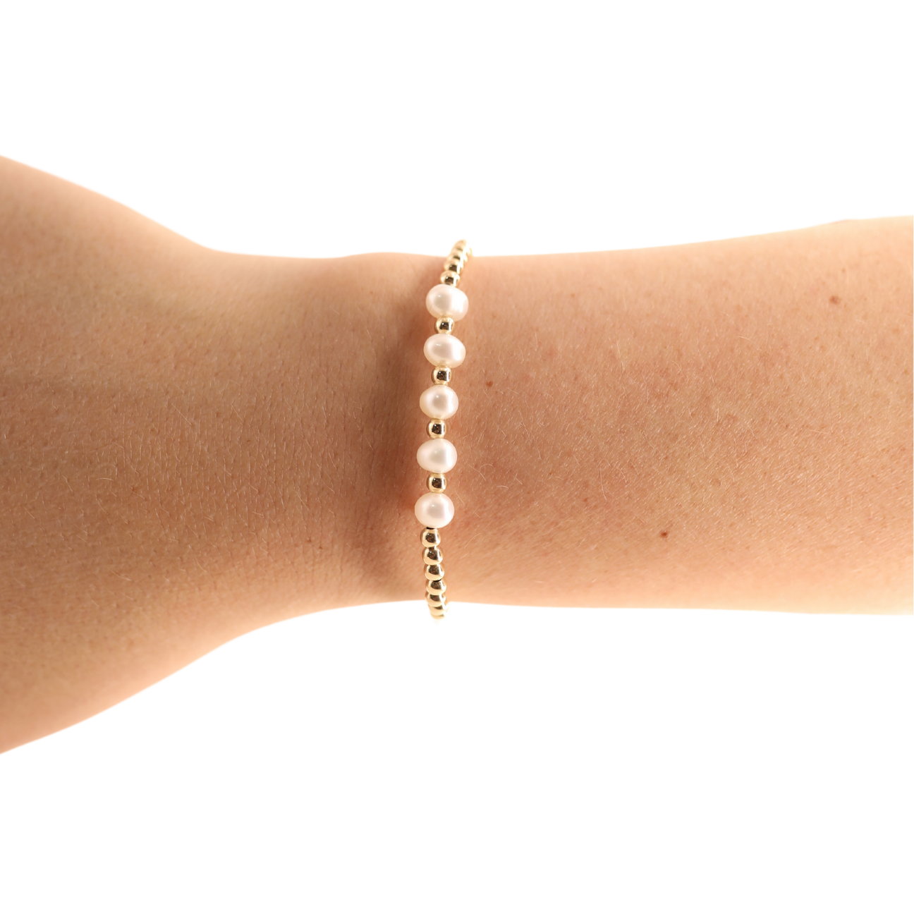 Beaded Blondes Tatum Pearl Beaded Bracelet - Gold