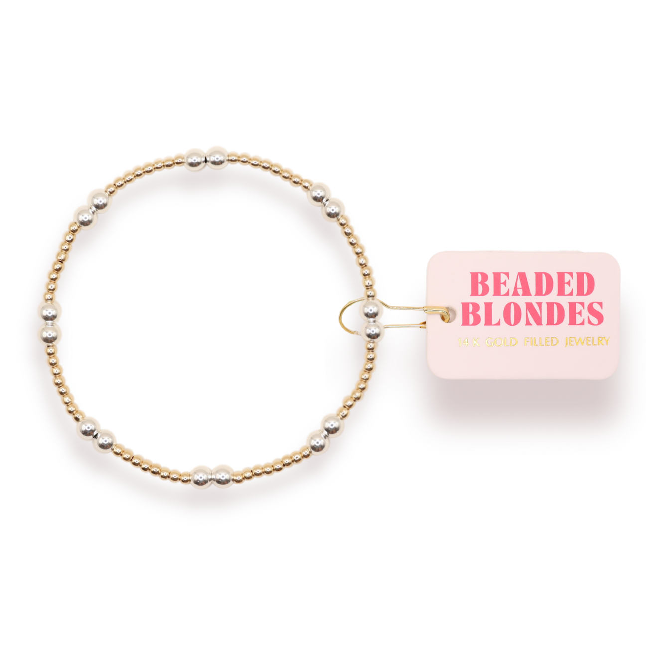 Beaded Blondes Leah Beaded Bracelet - Gold w/ Silver