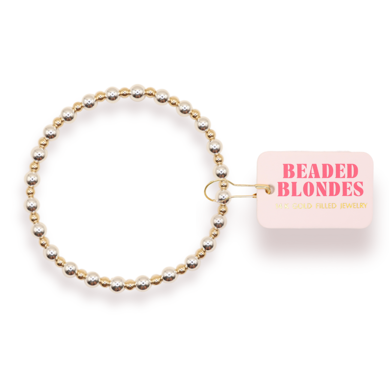 Beaded Blondes Katy Beaded Bracelet - Silver w/ Gold