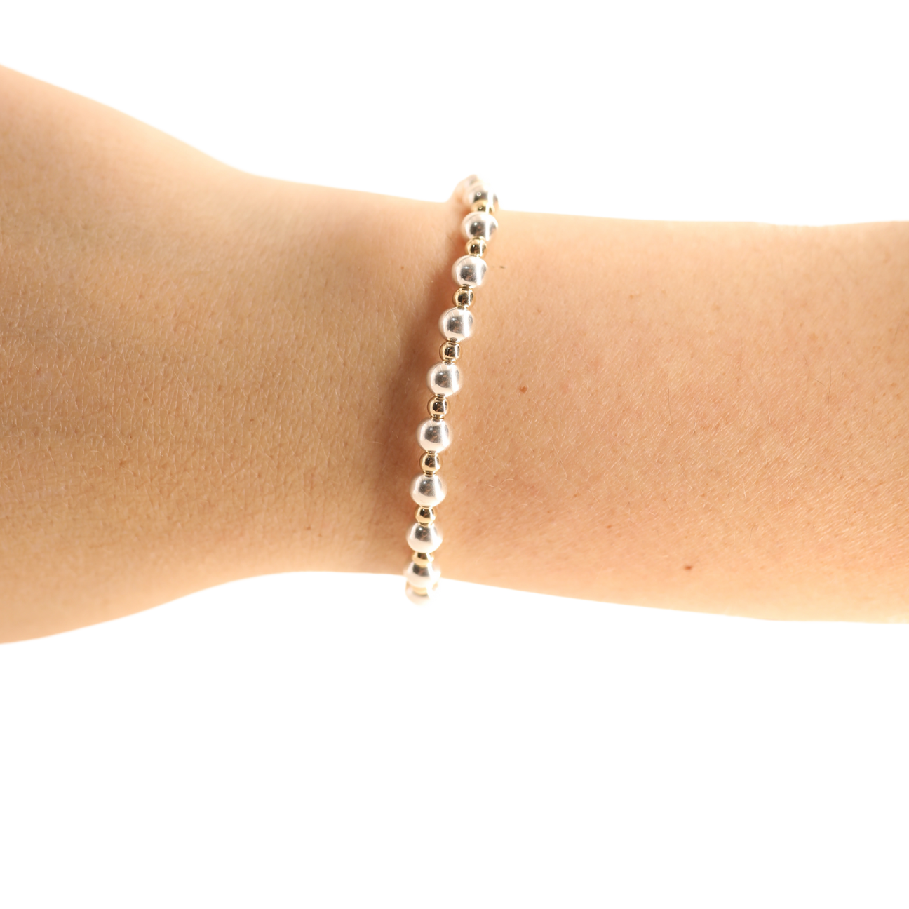 Beaded Blondes Katy Beaded Bracelet - Silver w/ Gold