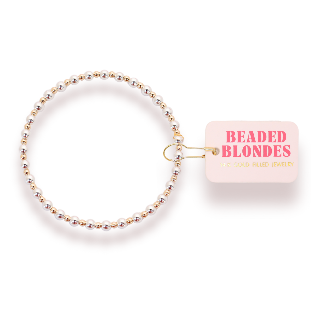 Beaded Blondes Mini Katy Beaded Bracelet - Silver w/ Gold