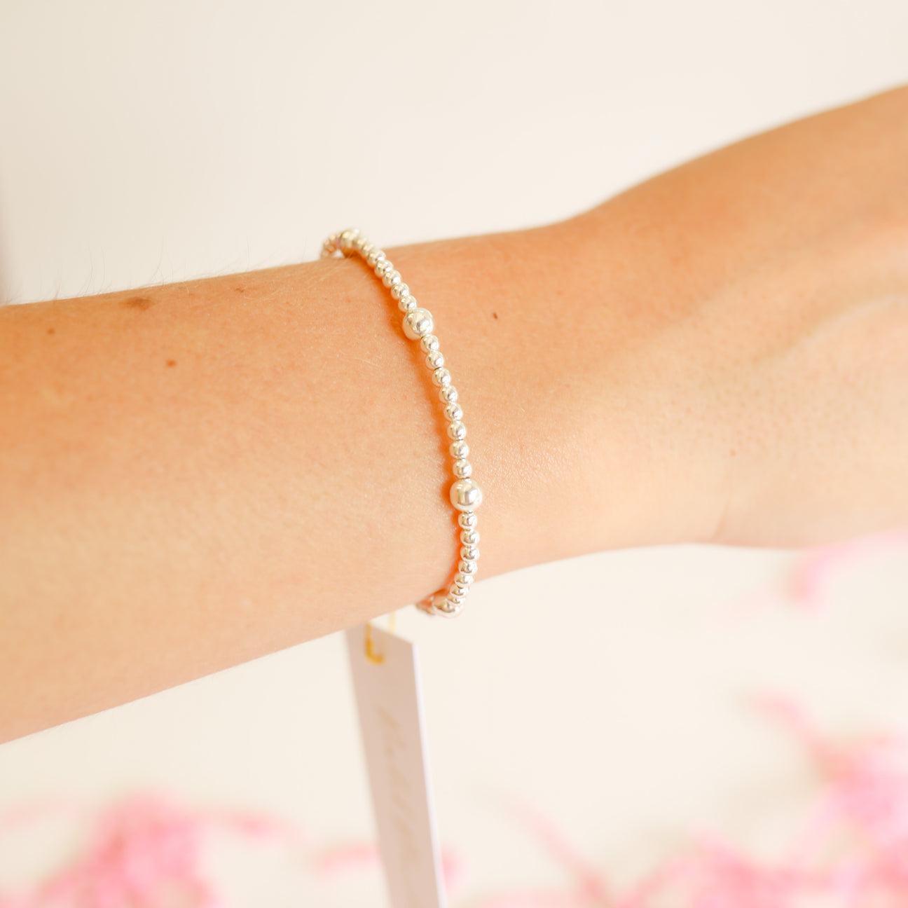 Beaded Blondes Olive Bracelet - Silver