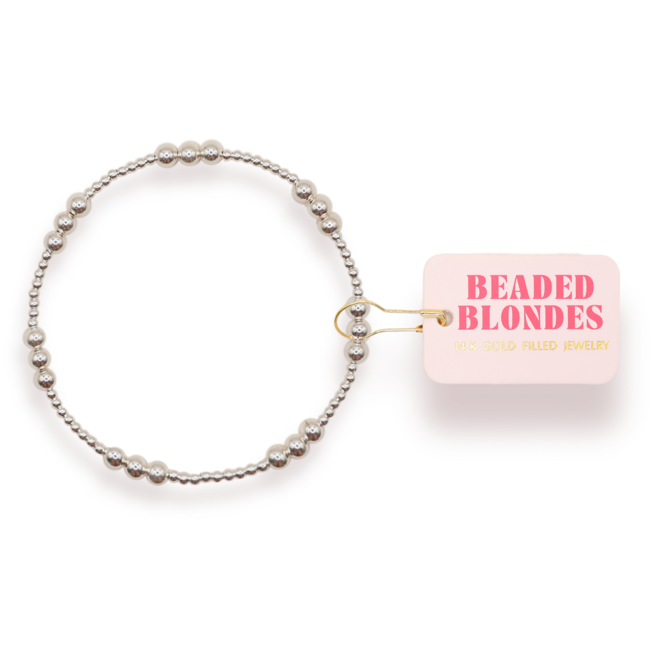 Beaded Blondes ILY Beaded Bracelet - Silver