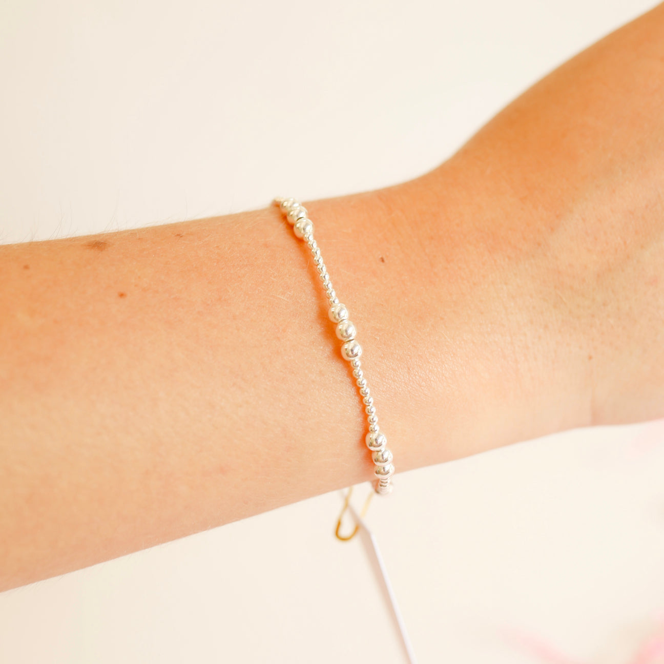 Beaded Blondes ILY Beaded Bracelet - Silver