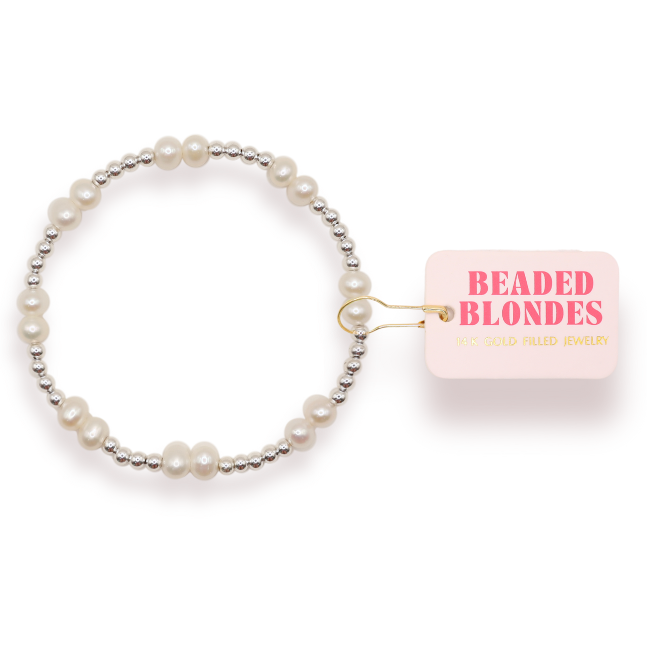 Beaded Blondes Coastal Pearl Beaded Bracelet - Silver