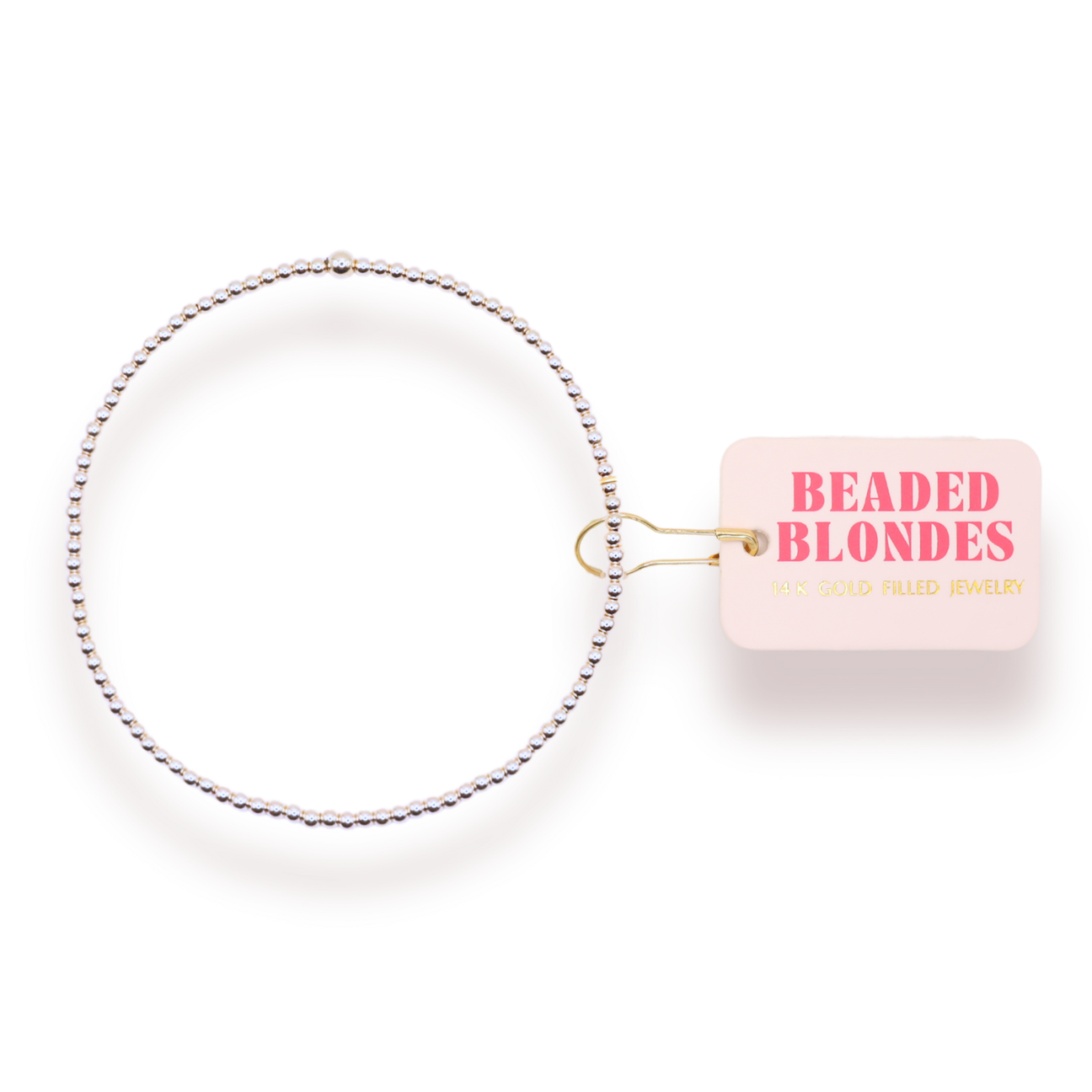 Beaded Blondes 2mm Beaded Bracelet - Silver