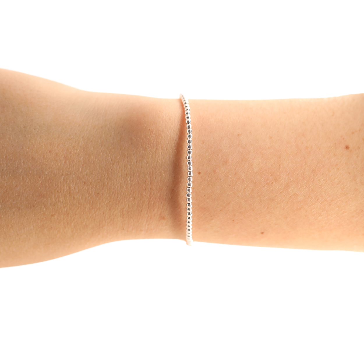 Beaded Blondes 2mm Beaded Bracelet - Silver