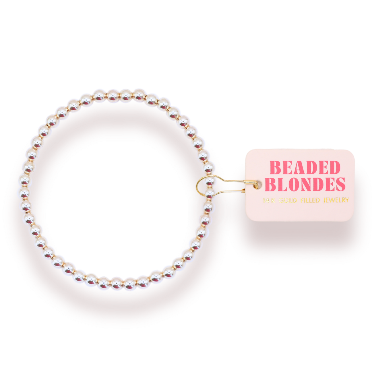 Beaded Blondes 4mm Beaded Bracelet - Silver