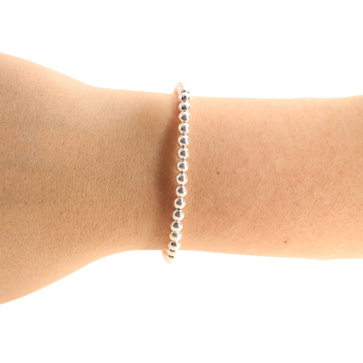 Beaded Blondes 4mm Beaded Bracelet - Silver