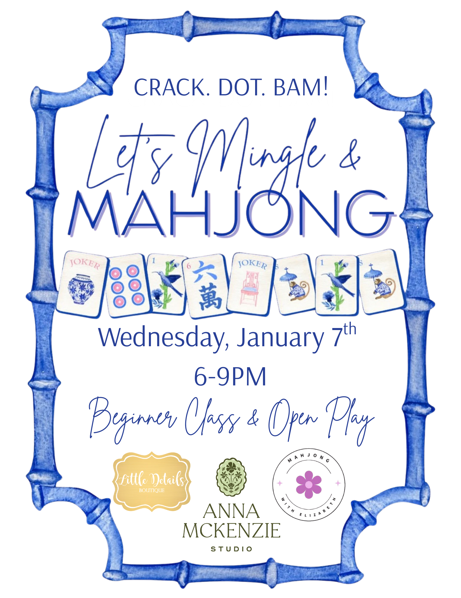Let’s Mingle & Mahjong: Beginner Class & Open Play - January 7th