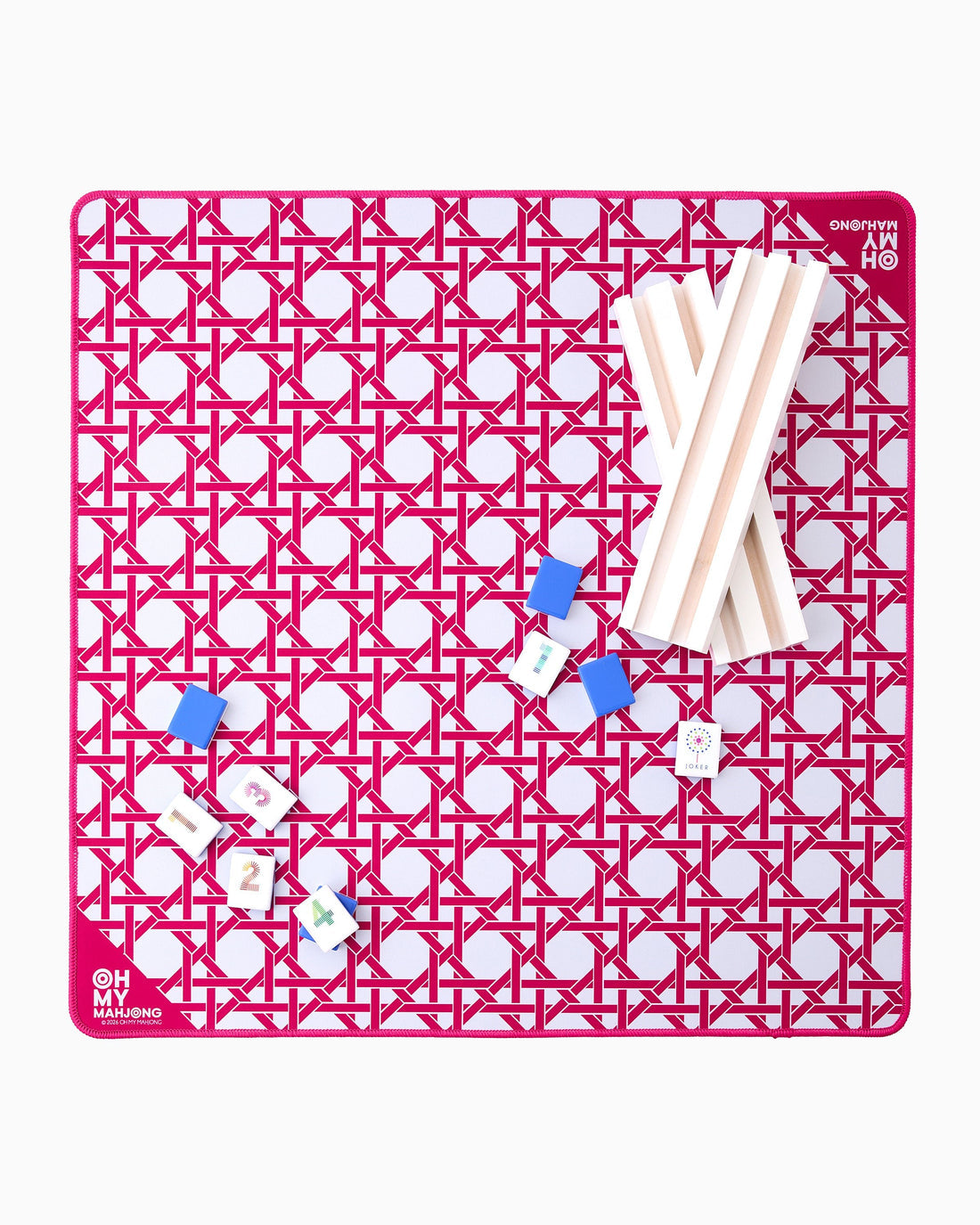 Mini Pink Cane Mahjong Mat