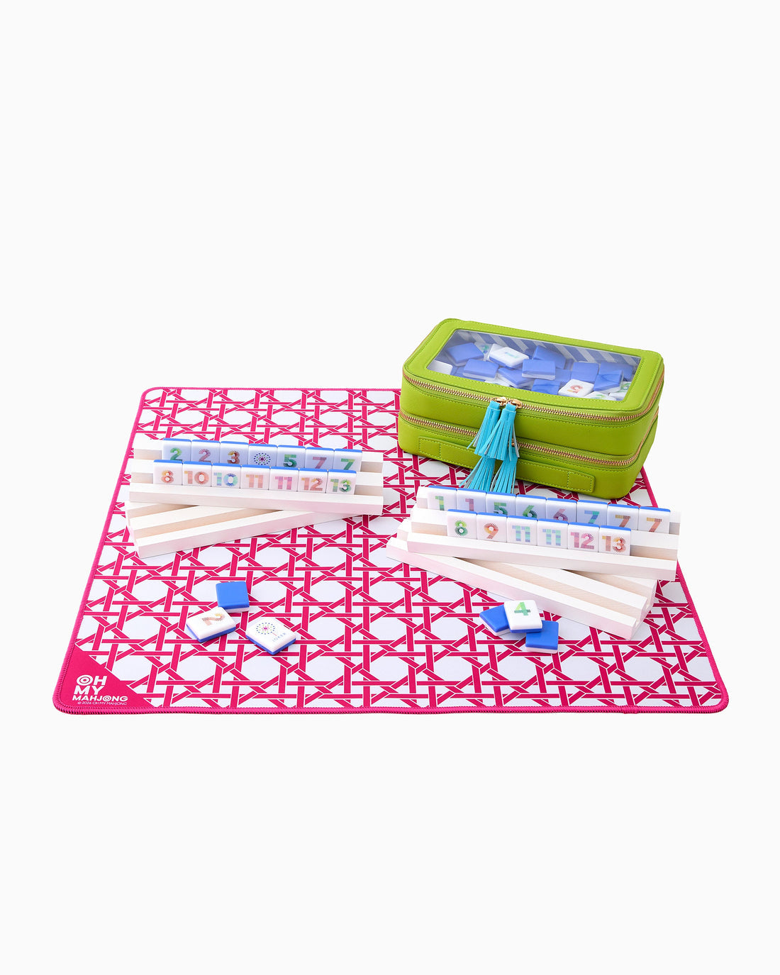 Mini Pink Cane Mahjong Mat