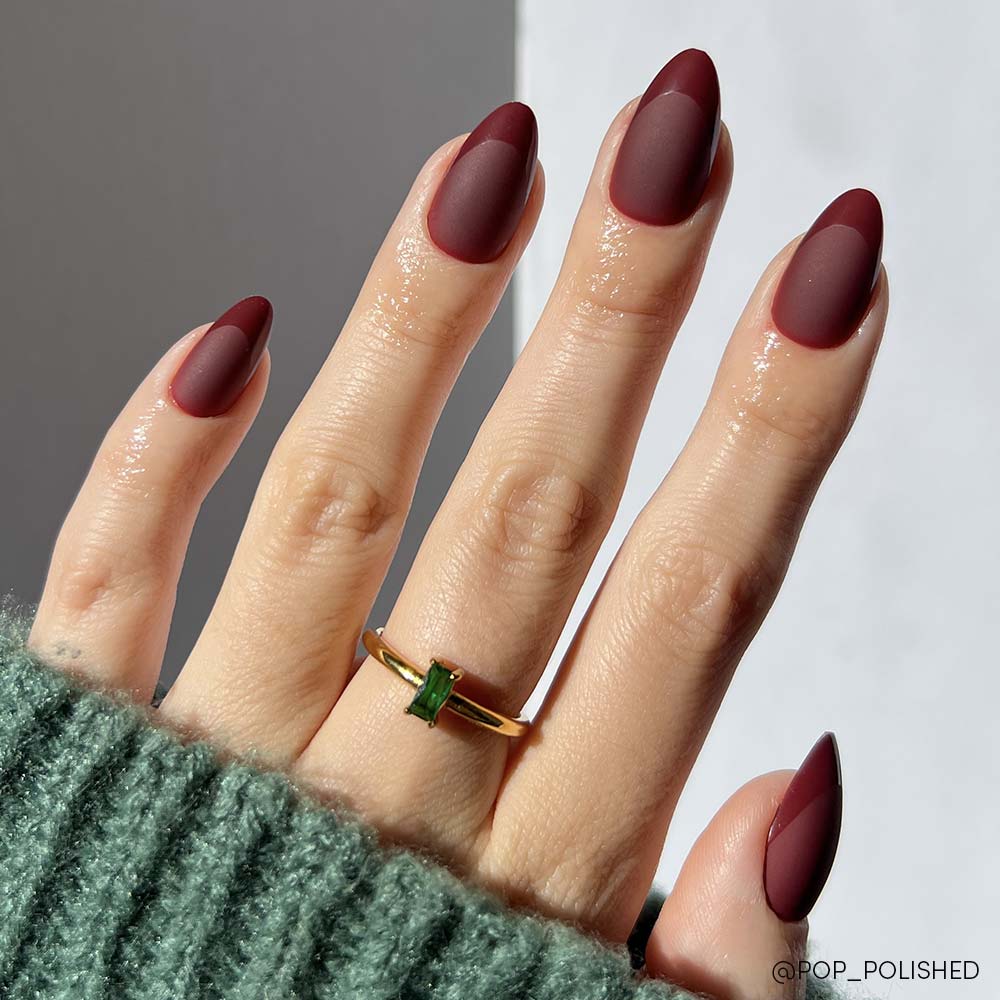 Glamnetic Merlot Press-On Nails | Fall Solids | Short Almond