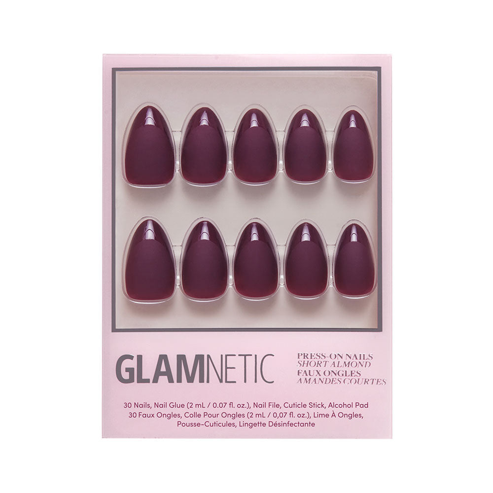 Glamnetic Merlot Press-On Nails | Fall Solids | Short Almond