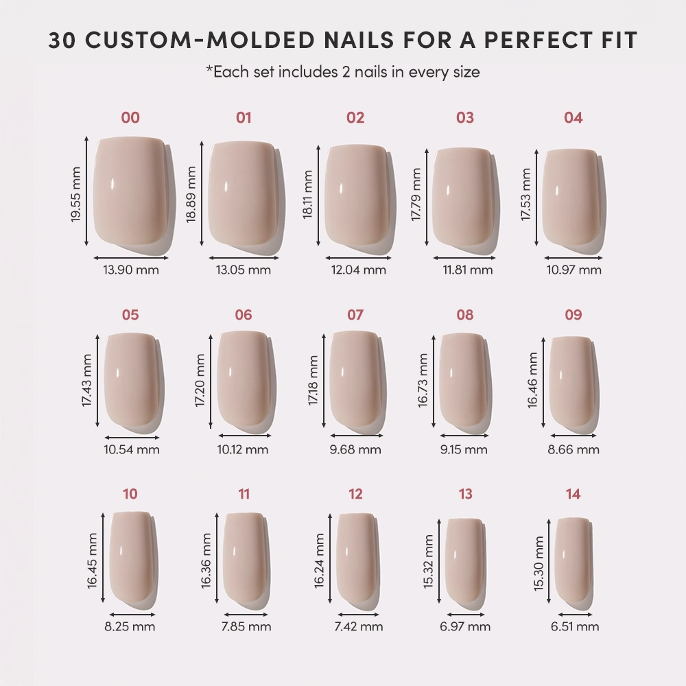 Glamnetic Bare Bliss Press-On Nails | Fall Solids | Medium Square