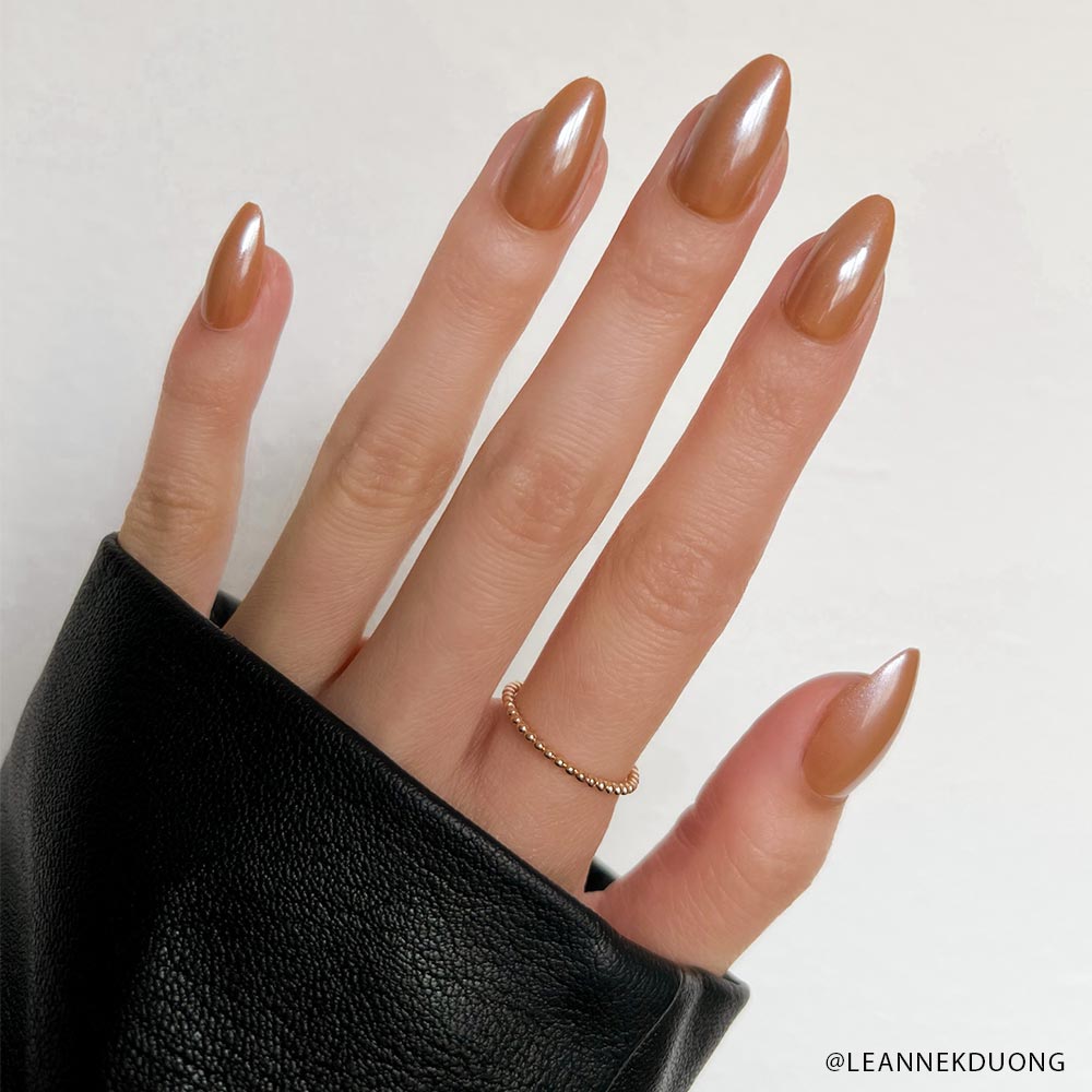 Glamnetic Maple Glaze Press-On Nails | Fall Solids | Short Almond