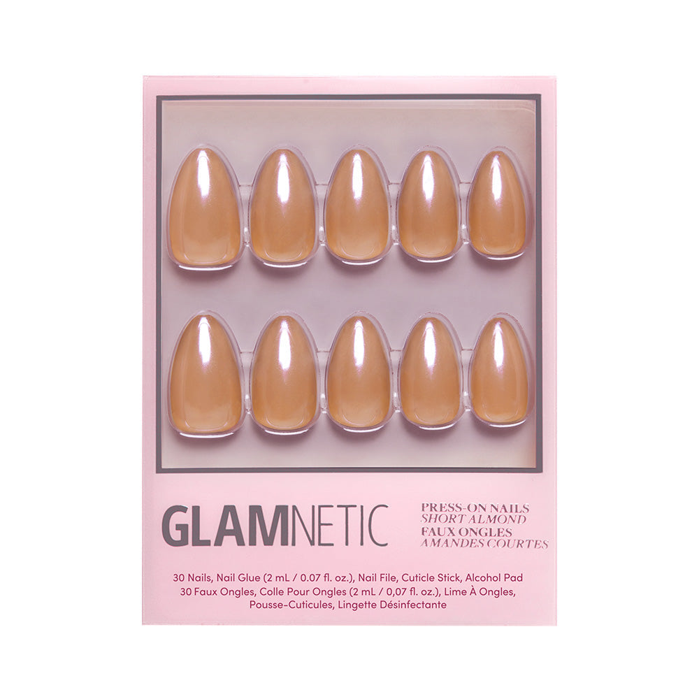 Glamnetic Maple Glaze Press-On Nails | Fall Solids | Short Almond