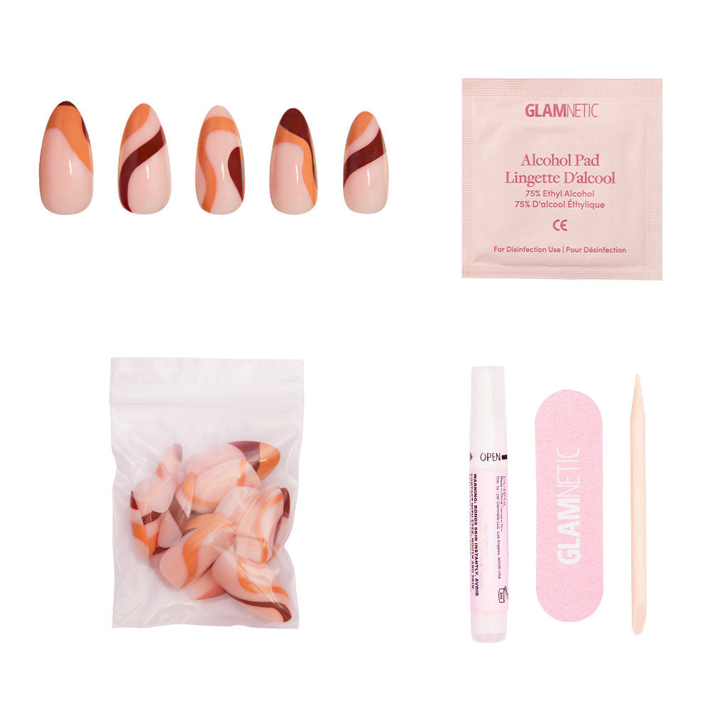 Glamnetic Boogie Brown Press-On Nails | Fall | Medium Almond