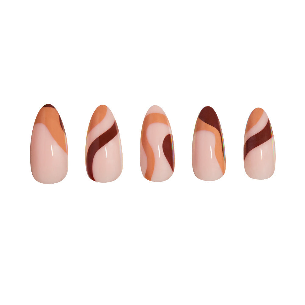 Glamnetic Boogie Brown Press-On Nails | Fall | Medium Almond