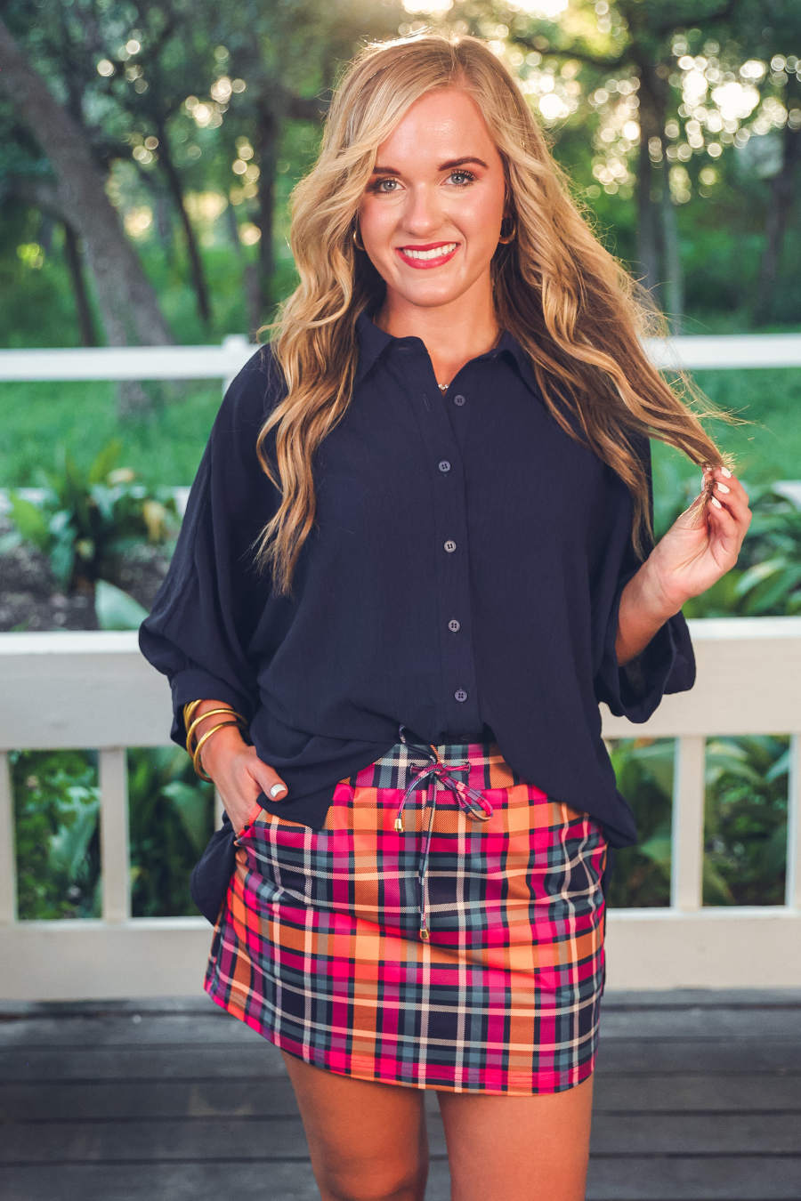 Patterned In Plaid Skort - Pink