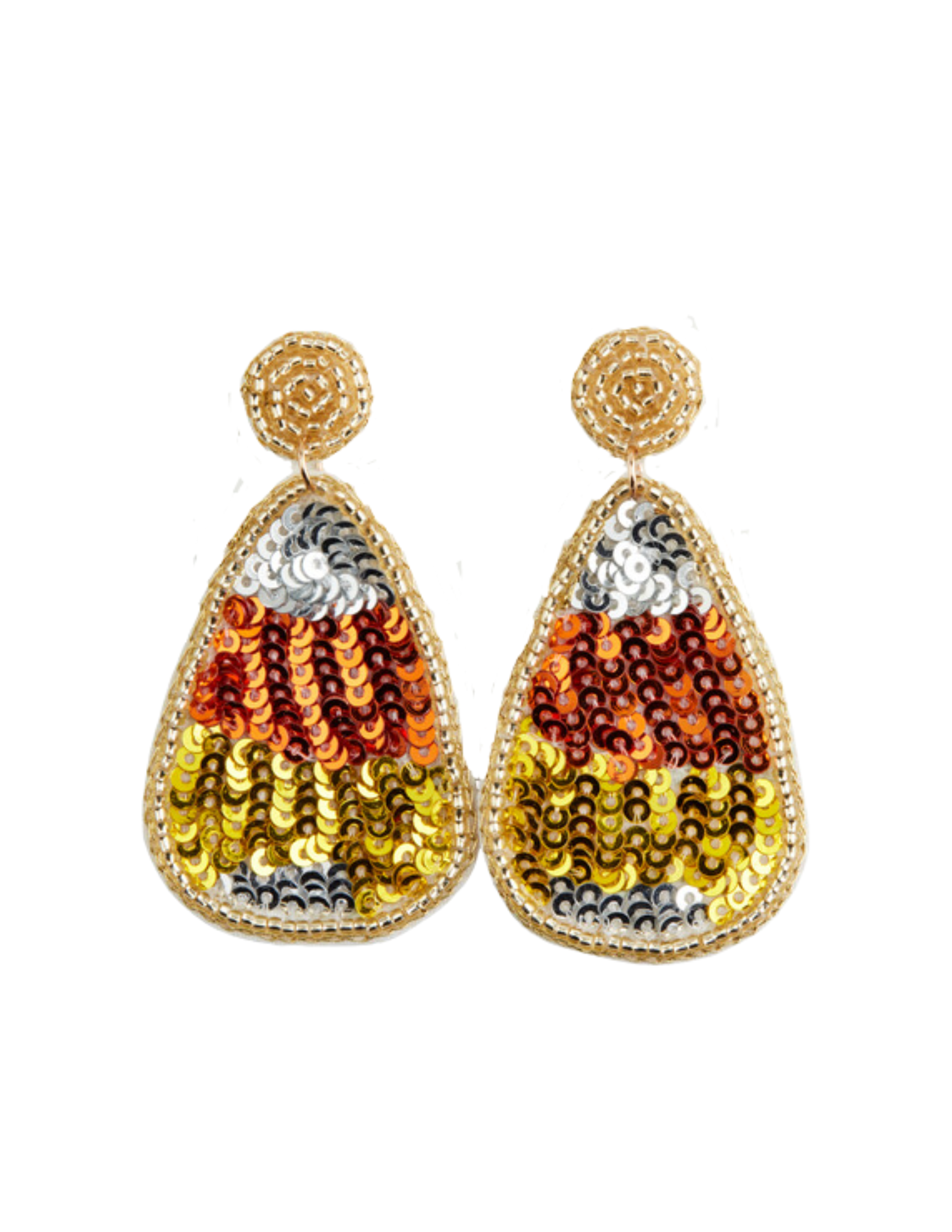 Mud Pie Halloween Beaded Earrings - Candy Corn