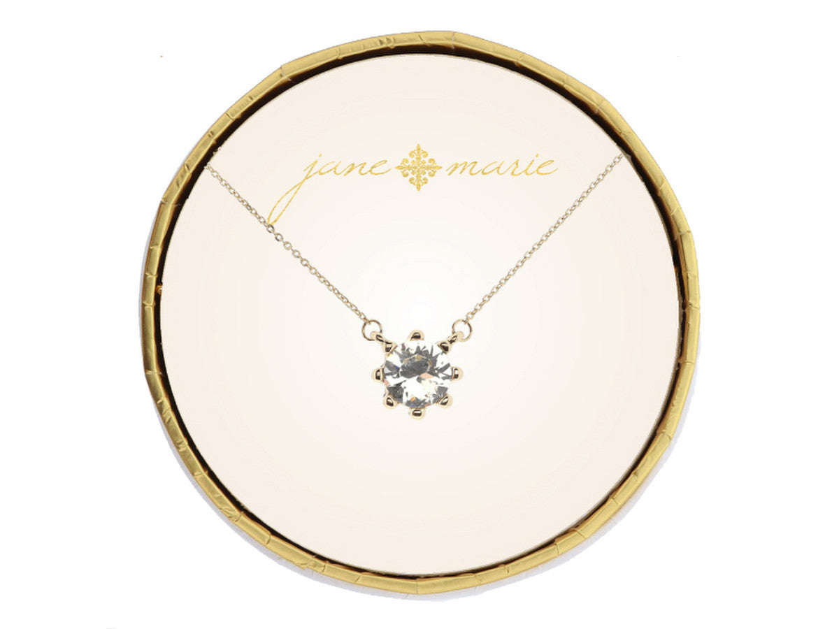 Jane Marie Circle Burst Crystal Necklace