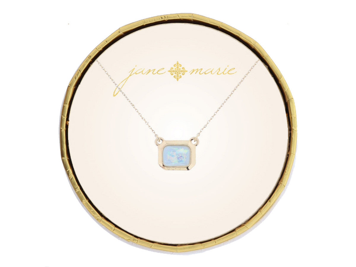 Jane Marie Emerald Opal Bezel Necklace