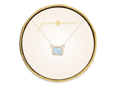 Jane Marie Emerald Opal Bezel Necklace
