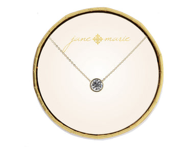 Jane Marie Small Circle Clear Crystal Necklace