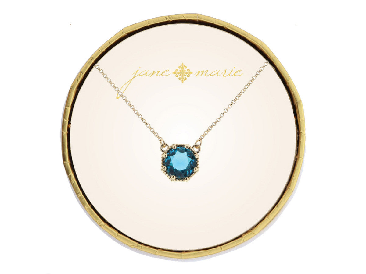 Jane Marie Teal Circle in Octogon Necklace