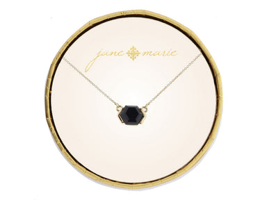 Jane Marie Jet Hexagon Crystal Necklace