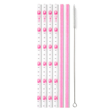 Swig Reusable Straw Set - Faboolous / Pink Glitter