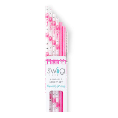 Swig Reusable Straw Set - Faboolous / Pink Glitter