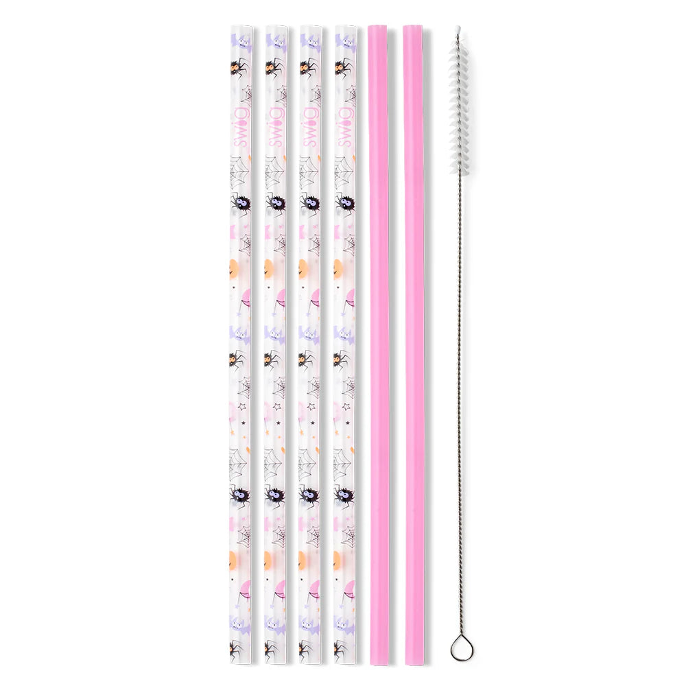 Swig Reusable Straw Set - Sweet & Spooky / Pink