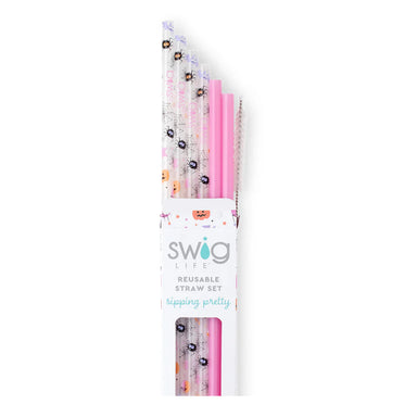 Swig Reusable Straw Set - Sweet & Spooky / Pink