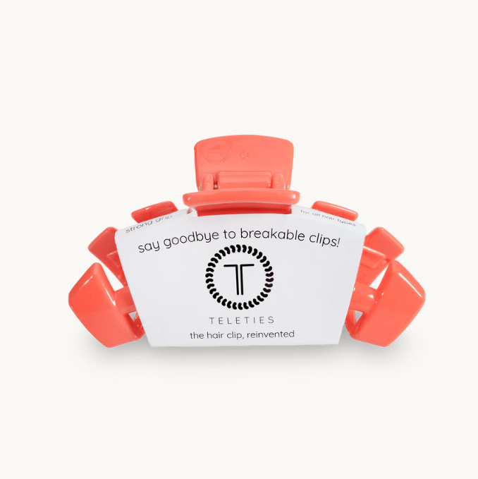 Teleties Medium Hair Clip - Coral