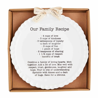 Mud Pie Family Recipe Plate