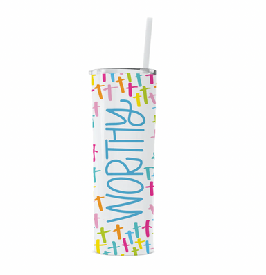Mary Square All She Wrote Notes Stainless Skinny Tumbler - Worthy