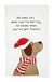 Mud Pie He Sees You When You’re Eating Christmas Dog Appliqued Dish Towel