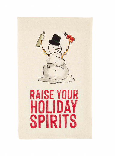 Mud Pie Raise Your Holiday Spirits Party Dish Towel